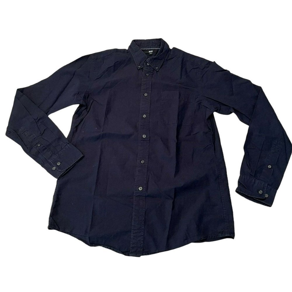 Uniqlo Men's Navy Long Sleeve Shirt Size Small